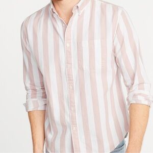 Men’s Slim-Fit Striped Twill Shirt — NWT!